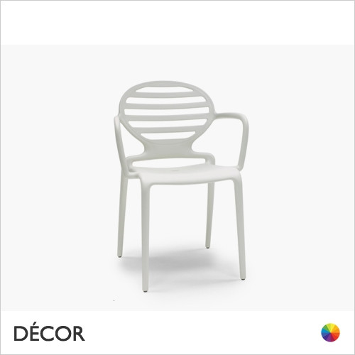 1A3 Cokka Stackable Technopolymer Chair with Armrests - In Designer Neutral Tones - Décor for Business