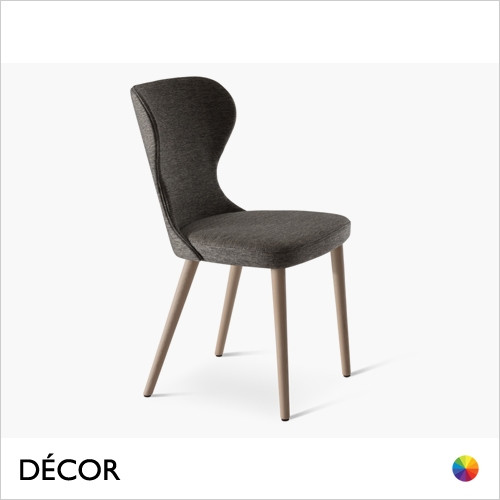Sati Dining Chair with a Round or Square Seat in Designer Fabrics & Classic Eco Leathers - Made for You - Décor for ABusiness