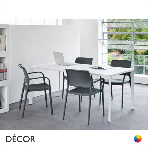 1A1 Ara Stackable Dining Chair with Armrests, Polypropylene - In Designer Colours & Neutral Tones - Décor for Business