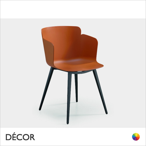 1A1 Calla Dining Chair with Armrests and a Polypropylene Shell and a Powder Coated Frame - In Designer Colours - Made for You - Décor for Home & Business