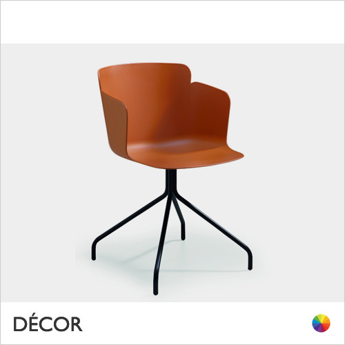 1A1 Calla Chair with Armrests, a Polypropylene Shell and a Powder Coated Trestle Frame - In Designer Colours - Made for You - Décor for Home & Business