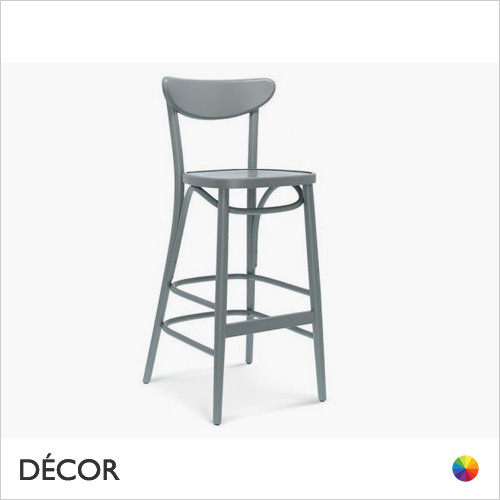 Frankfurt Bar Stool with a Wooden Seat, In Bar & Counter Heights - In Designer Satin Colours & Wood Finishes - Décor for Business