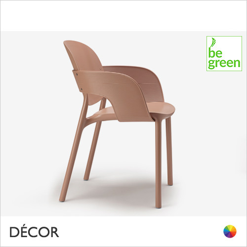 1 A  Hug Be Green Stackable Dining Chair with Armrests, Recycled Technopolymer - In Designer Colours & Neutral Tones - Décor for Business