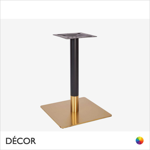 11A Westport 50 Vintage Brass and Black Square Table Base in 3 Heights: Coffee, Standard & Poseur - Décor for Business