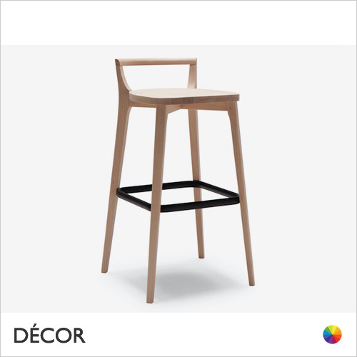 11A1 Metro Bar Stool with a Wooden Seat, Bar & Counter Height - In Designer Wood Stains & Satin Lacquers - Made for You - Décor for Business