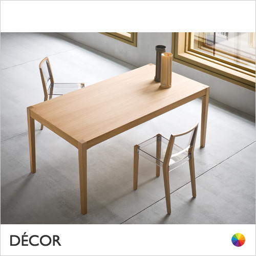 Together Poseur or Dining Table, Square & Rectangular in Solid Oak with an Oak Veneered Top, 5 Sizes - In Designer Neutral Tones - Décor for Business