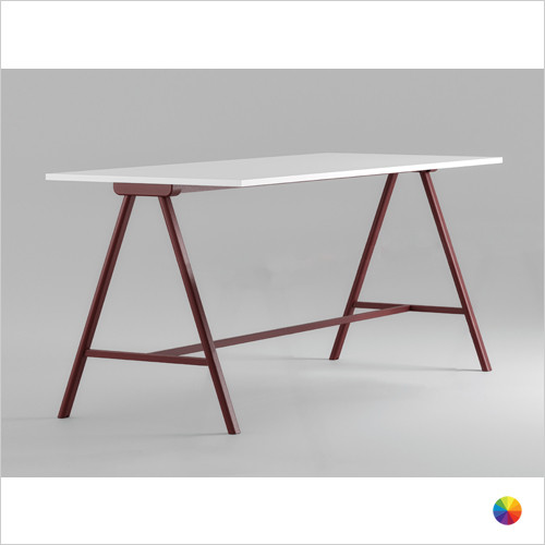 11A Surfy Hub Rectangular Counter & Poseur Height Table with a Laminate Top & Powder Coated Steel Frame - In Designer Colours & Neutral Tones - Décor for Business