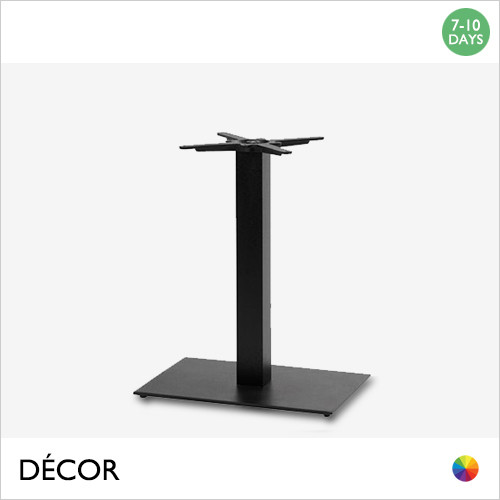 1 D Mirco Single Rectangular Dining Table Base for Maximum Rectangular Top 1200mm x 800mm - In Black Powder Coated Steel, Indoor & Outdoor Use - Décor for Business