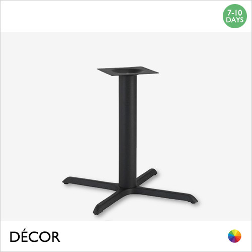 1 Zeno Large Black Dining Table Base for Maximum Ø1200mm & 1200mm x 1200mm Tops - In Black Powder Coated Steel, Indoor & Outdoor Use - Décor for Business