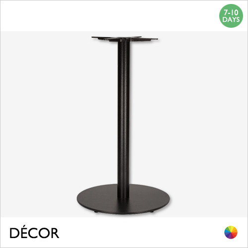 1 Mirco Large Black Round Poseur Table Base for Maximum Tops Ø1000mm & 900mm x 900mm- In Black Powder Coated Steel, Indoor & Outdoor Use - Décor for Business