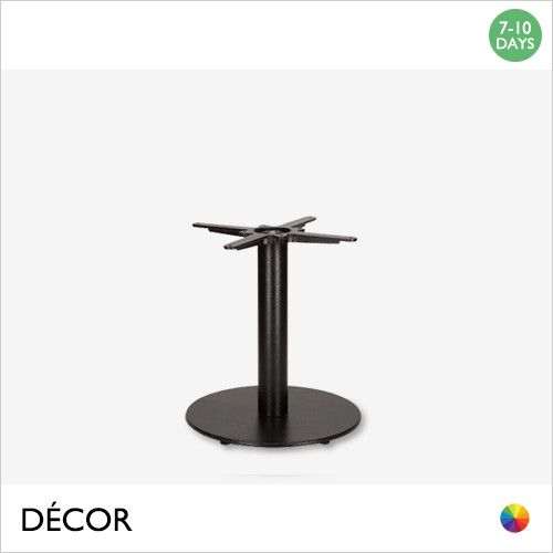 1 Mirco Small Black Round Coffee Table Base for Maximum Tops Ø900mm & 800mm x 800mm- In Black Powder Coated Steel, Indoor & Outdoor Use - Décor for Business