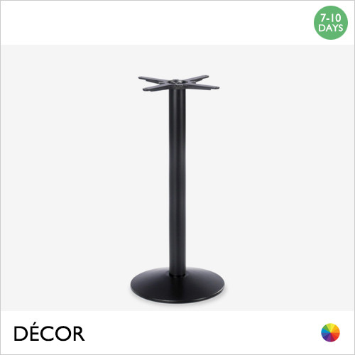 1 K Domus Small Dining Table Base for Maximum Tops Ø800mm & 700mm x 700mm - In Black Powder Coated Steel, Indoor & Outdoor Use - Décor for Business