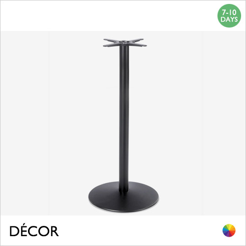 1 K Domus Medium Poseur Table Base for Maximum Tops Ø800mm & 700mm x 700mm - In Black Powder Coated Steel, Indoor & Outdoor Use - Décor for Business