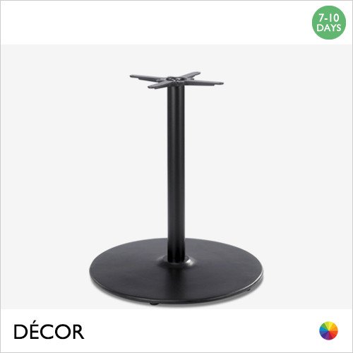 1 K Domus Large Dining Table Base for Maximum Tops Ø1200mm & 1100mm x 1100mm - In Black Powder Coated Steel, Indoor & Outdoor Use - Décor for Business