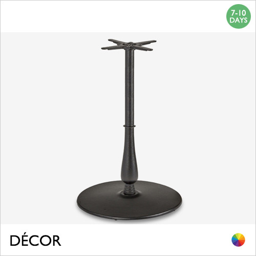 11 Amara Large Poseur Table Base with a Candlestick Column for Maximum Tops Ø900mm & 800mm x 800mm - In Black Powder Coated Steel, Indoor & Outdoor Use - Décor for Business