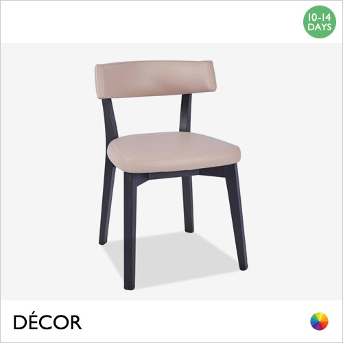 Venosa Dining Chair with a Black Frame and an Upholstered Seat and Backrest - In Designer Eco Leather Colours - Décor for Business