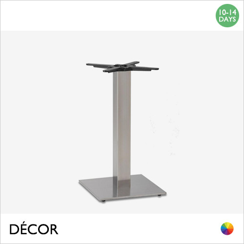 11 N Mirco Small Square Dining Table Base for Maximum Ø900mm & 800mm x 800mm - In Satin Stainless Steel - Décor for Business