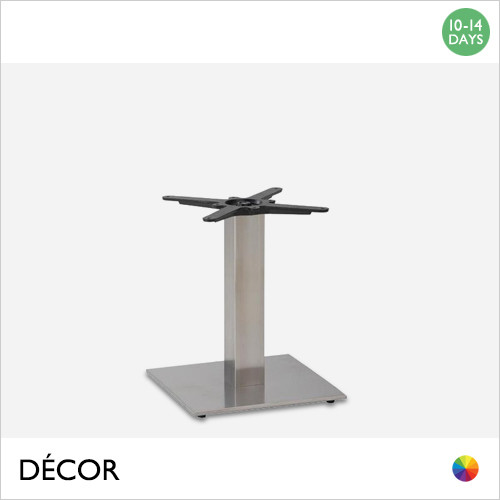 1 N Mirco Small Square Coffee Table Base for Maximum Ø900mm & 800mm x 800mm - In Satin Stainless Steel - Décor for Business