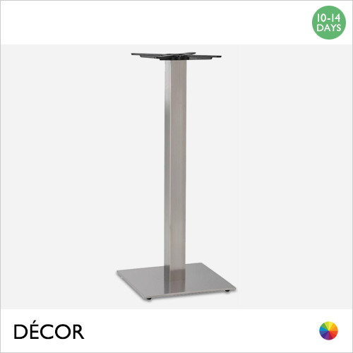 1 N Mirco Small Square Poseur Table Base for Maximum Ø700mm & 700mm x 700mm - In Satin Stainless Steel - Décor for Business