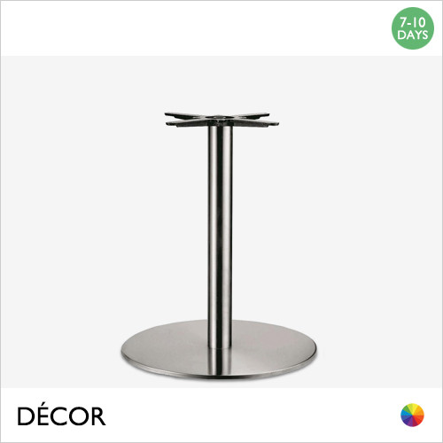 1 N Mirco Large Round Dining Table Base for Maximum Tops Ø1200mm & 1000mm x 1000mm - In Satin Stainless Steel - Décor for Business