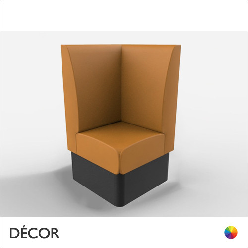 Battersea 700mm x 700mm Square Corner Booth Seat - Plain, High Backrest - Décor for Business