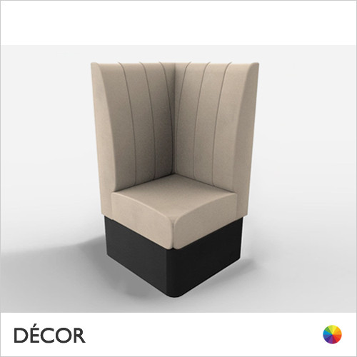 Battersea 700mm x 700mm Square Corner Booth Seat - Fluted, High Backrest - Décor for Business