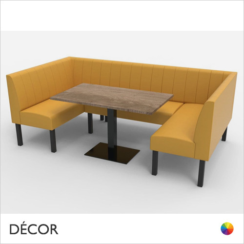 Greenwich Square U-Shaped Booth Table Set with a Fluted