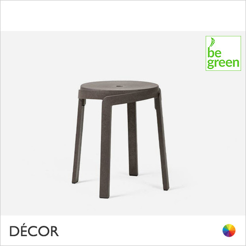 1A Stack Mini Be Green Stackable Outdoor Low Stool - Matt Terra Finish Recycled Polypropylene - In Designer Neutral Tones - Décor for Business