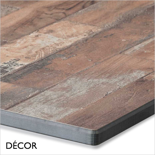 11 Forte Vintage Wood Effect Compact Laminate Table Top, 12mm Thick - Round, Square & Rectangular, For Indoor & Outdoor Use - Décor for Business