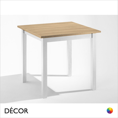 1 D Dinova Dining Table with a Beech Melamine Top and a White Painted Frame - Square & Rectangular Sizes - Décor for Business