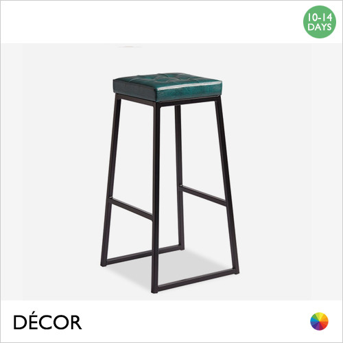 1 Tosca High Stool with a Matt Black Steel Frame and a Vintage Eco-Leather Seat - In Designer Colours - Décor for Business