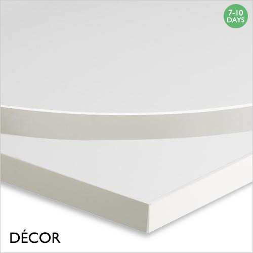 White Laminate Table Top, 25mm Thick - Square, Round & Rectangular - Décor for Business