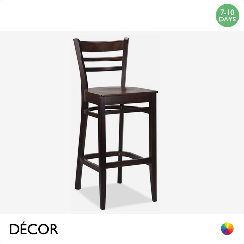 1 B Iseo Ladder-Back Bar Stool with a Wenge Seat and Frame - Décor for Business