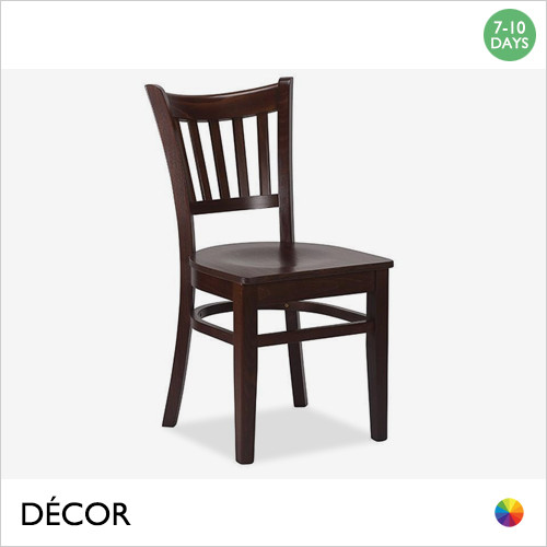 1 A C Elvera Rail-Back Dining Chair with a Walnut Frame - Décor for Business