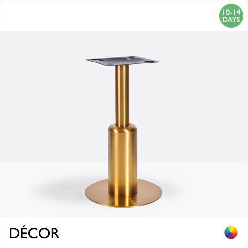 1 N Tavio Vintage Brass Small Round Dining Table Base Featuring a Medium Sleeve - For Maximum Ø800mm & 700mm x 700mm Tops - Décor for Business