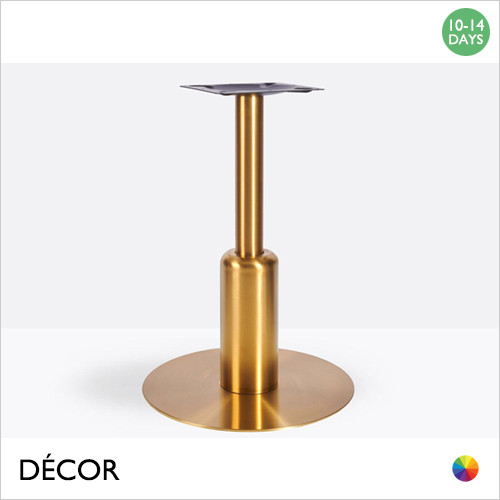 1 N Tavio Vintage Brass Large Round Poseur Table Base Featuring a Medium Sleeve - For Maximum Ø800mm & 700mm x 700mm Tops - Décor for Business