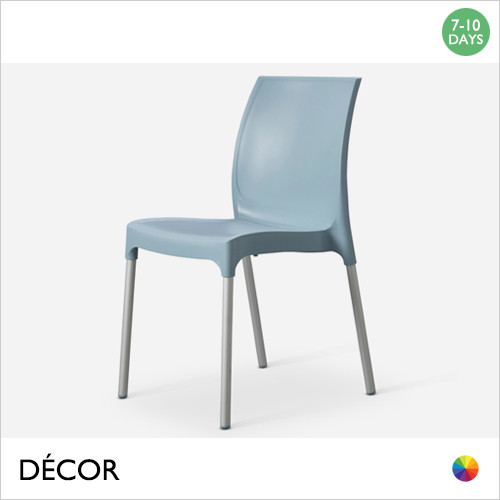 Vibra Stackable Dining Chair with a Matt Polypropylene Body and Aluminium Legs - In Designer Colours and Neutral Tones - Décor for Business