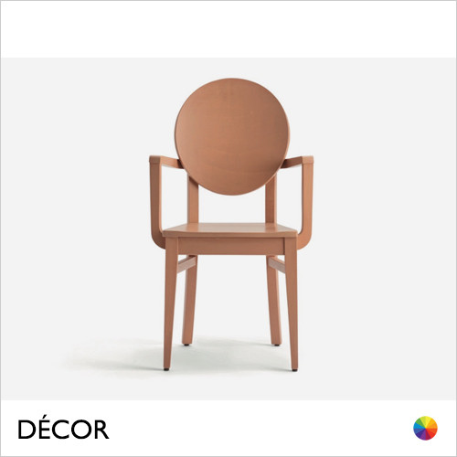 1 A  2 Palma - Woody Dining Chair with Armrests with a Wooden Seat - Made for You - Décor for Business