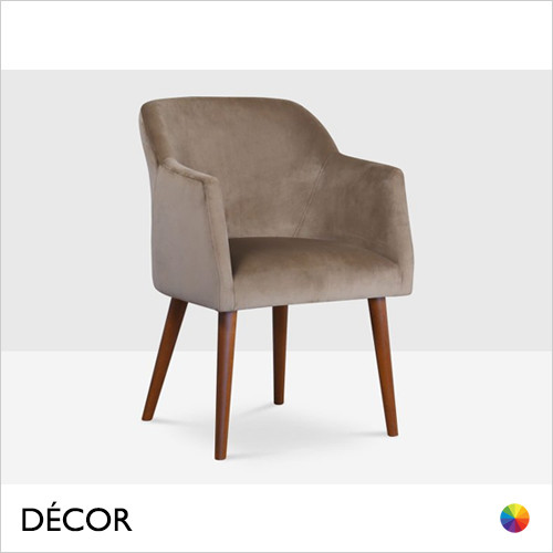 1 A  1 Icon Chairs - Raja S Dining Chair with Armrests and Round Legs - In Designer Fabrics & Eco Leathers - Made for You - Décor for Business