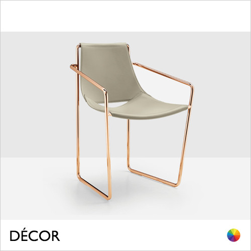 Midj - Apelle Chair with Armrests and a Sled Base - Hide or Tuscan Hide Body in Designer Colours - Décor for Designers