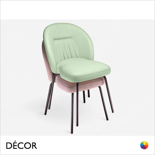 1 A  1 Icon Chairs - Moma Stackable Chair with a Curved Backrest with Metal Legs - In Designer Fabrics & Eco Leathers - Décor for Business