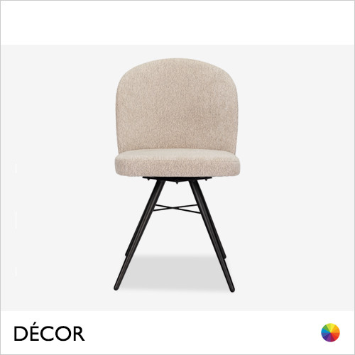Décor Concept - Pietro Swivel Chair with an Arched Back and Metal Legs - In Designer Fabrics & Eco Leathers - Décor for Business