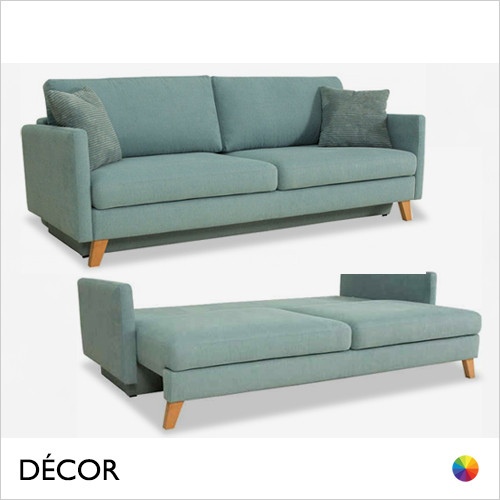 Décor Concept - Ettore Sofa Sleeper with a Smooth Rectangular Backrest - In Designer Fabrics & Eco Leathers - Décor for Business