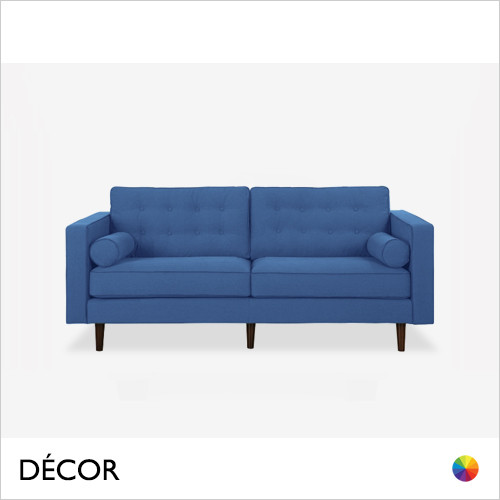 Décor Concept - Penta Two-Seater Sofa with a Buttoned Backrest and Tapered Wooden Legs - In Designer Fabrics & Eco Leathers - Décor for Business