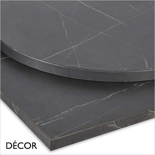 Décor Dinova - Allesia Black Pietra Grigia Laminate Table Top, 25mm Thick - Square, Round & Rectangular - Décor for Business