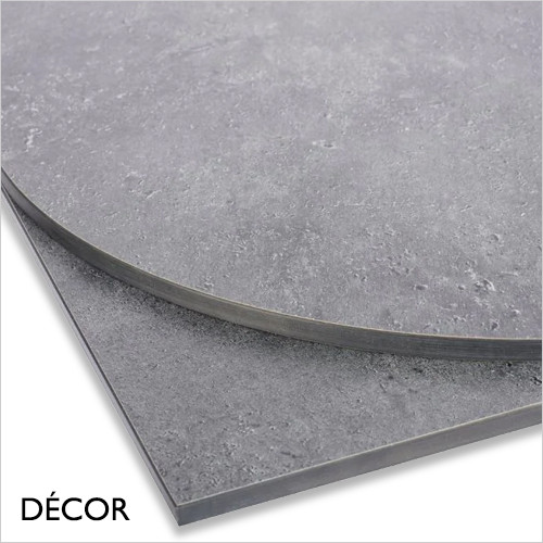 Décor Dinova - Perla Metallic Anthracite Premium Compact Laminate Table Top, 12mm Thick with Groove Fixing - Square, Round & Rectangular - Décor for Business