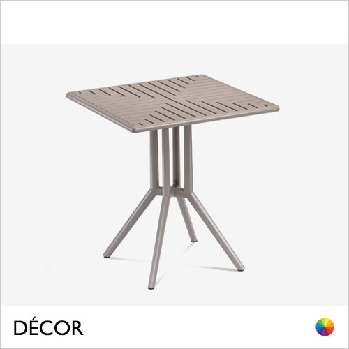 Décor Select - Juniper Poliweave Square Dining Table, 2 Sizes - Technopolymer for Indoor and Outdoor Use - In Designer Neutral Tones - Décor for Business