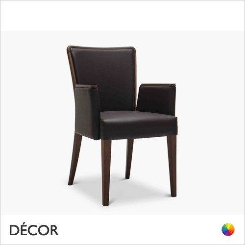 Nob Dining Chair with Armrests in Designer Fabrics & Eco Leathers - Made for You - Décor for Business