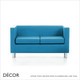 Leone Two-Seater Sofa with Squared Arms and Backrest and Tubular Chrome Legs - In Contemporary Colours & Neutral Tones - Décor for Business Leone Two-Seater Sofa with Squared Arms and Backrest and Tubular Chrome Legs - In Contemporary Colours & Neutral Tones - Décor for Business