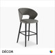 Fard Bar Stool with Tapered Wooden Legs